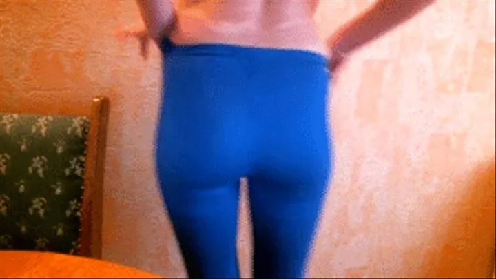 Spreading ass with blue yoga pants on *custom* (ass fetish)