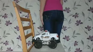 Crushing a toy car