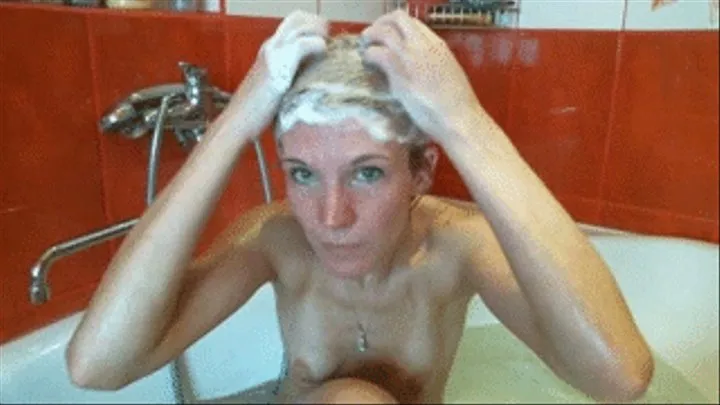 Washing hair (bathtub fetish)