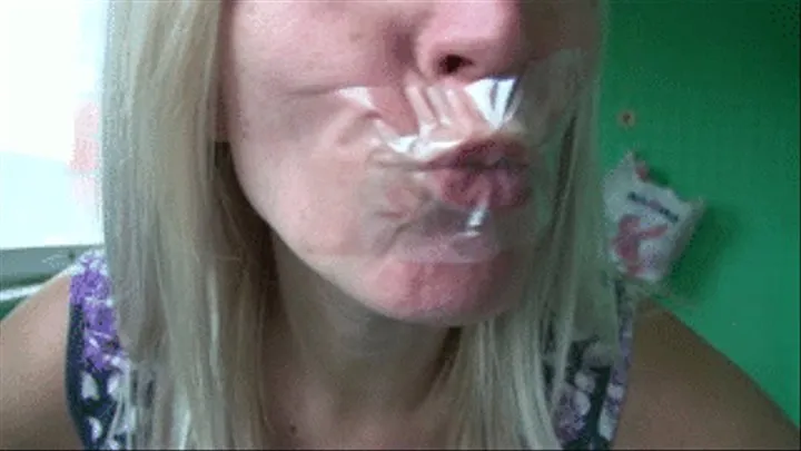 Taped mouth with different tapes (tape bondage)