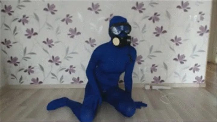 Zentai and gas mask (pantyhose domination)