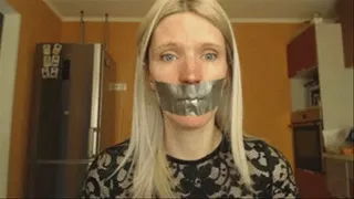 Begging you to take off the duct tape (gagged women)