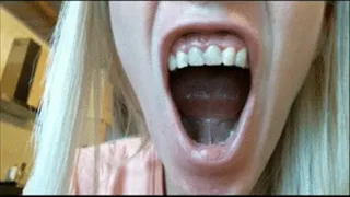 Yawning close up (mouth fetish)