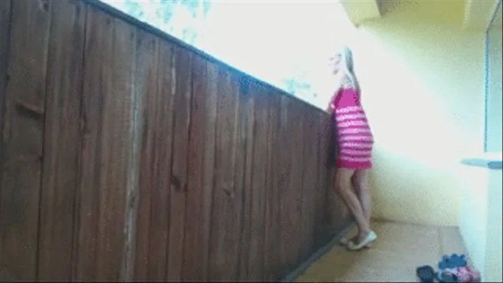 Dipping on a balcony (ballet flats)