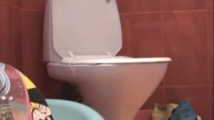 Toilet clip with panties and t-shirt