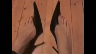 Dangling black high heels 2