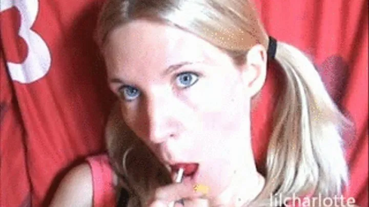 Naughty girl licking lollipop