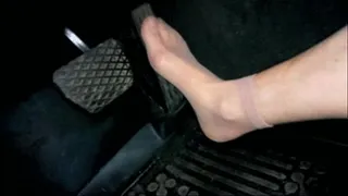 Pedal pumping and revving with nylon socks (pantyhose)
