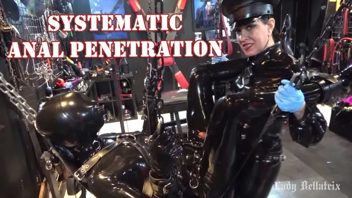 Systematic Anal Penetration - Lady Bellatrix is pegging and pounding her prisoner with large dildos and a strap-on