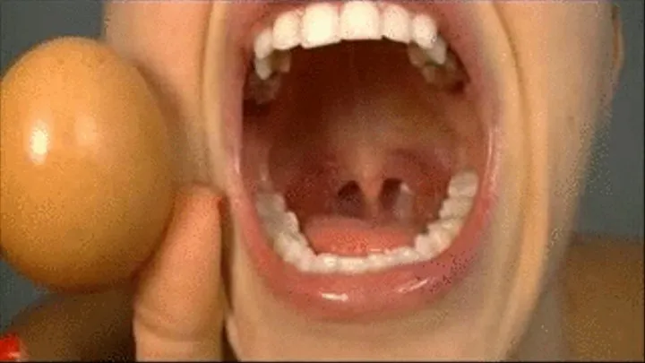 RAW EGG swallowed OPEN mouth *