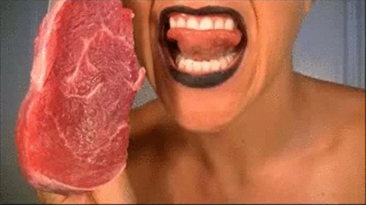 RAW beef chewing brutal*