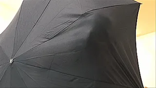 against an umbrella w