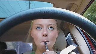 Ashley drives and smokes 4