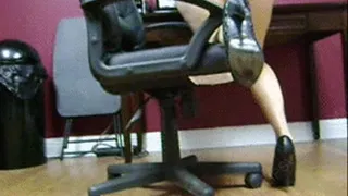 Tiffany Upskirt at Her Desk with No Panties