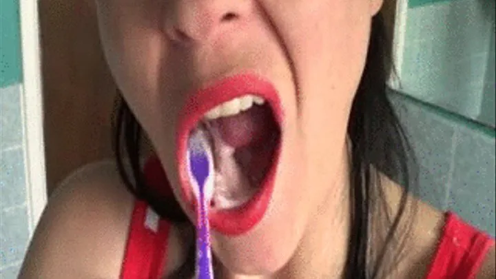 Brushing Teeth with Lipstick On