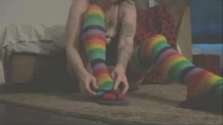 Striped Socks And Flip Flops