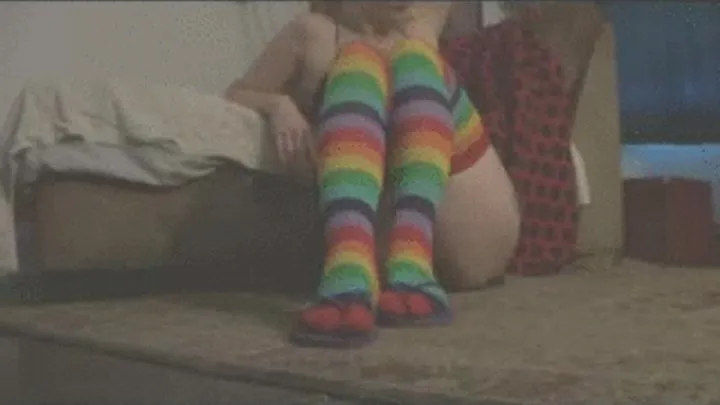 Striped Socks And Flip Flops