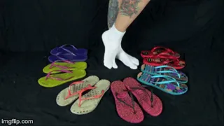 Flip Flops Try On With V-Toe Socks