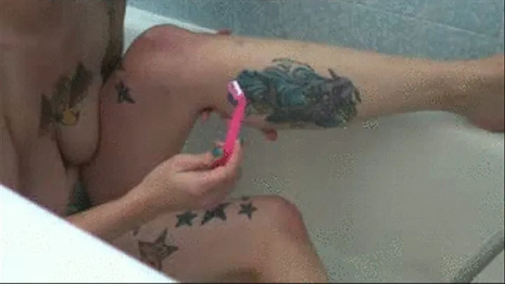 Leg Shave in Bathtub