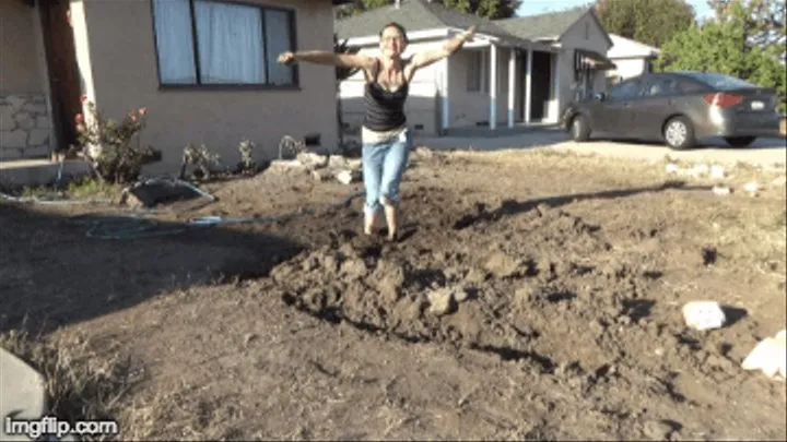 Sarah Gets Stuck In The Mud.