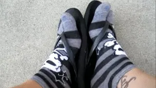 (Request)Sarah's sexy feet in socks and flip flops