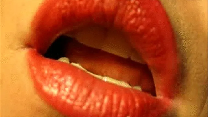 Sarah's Red Hot Lips. Up Close.