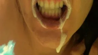 Close Up View Brushing Teeth