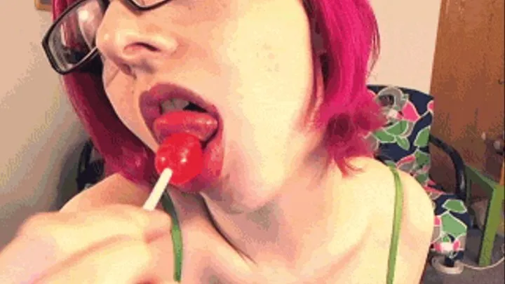 Sucking and Licking Lemonade Lollipop