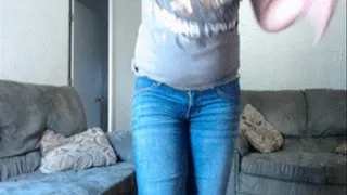 Jean fetish - Showing offf tight dark jeans