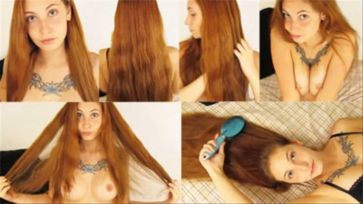 Long Red Hair Brushing