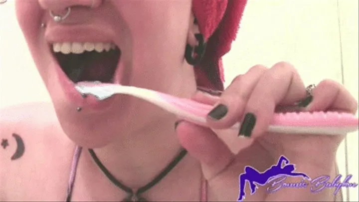 Up close tooth brushing #2