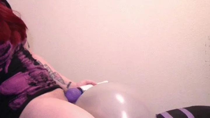 Big white balloon tease & cum