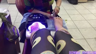 Pampered Bonnie: Purple pedicure