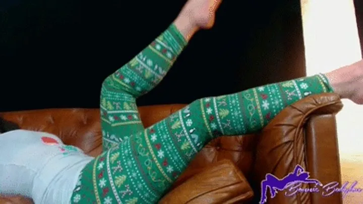 Christmas legging tease