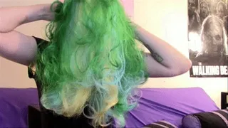 Mermaid wig brushing