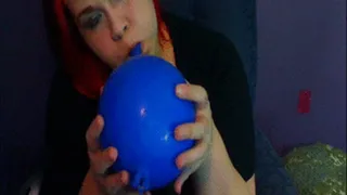 Big Blue Balloon SURPRISE pop!