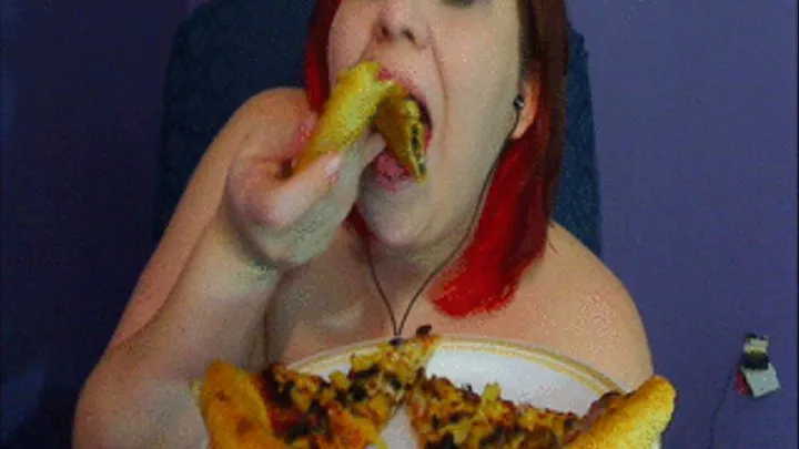 Eating Stuffed Crust Pizza