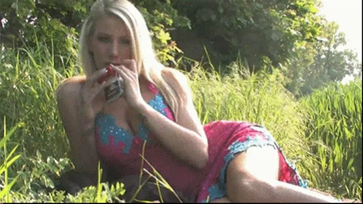 Smoking Masturbation In A Field