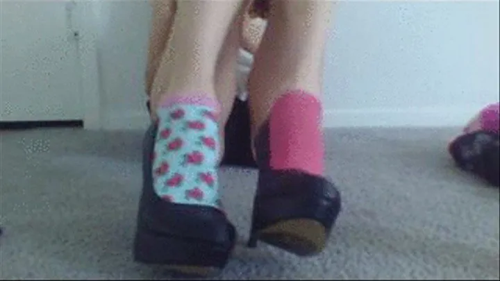 High Heels with Mismatched Socks