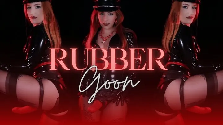 Rubber Goon: Latex Clad Domme teaches her Rubber Slave to Suck Cock