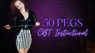 50 Pegs CBT Instruction (FULL VERSION): Redhead British Domme Instructs her slave in CBT