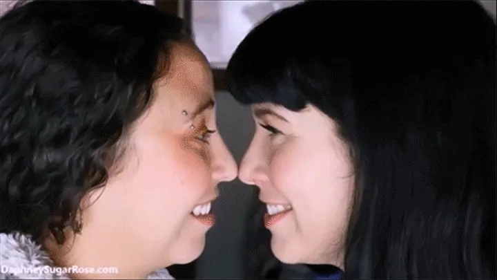 College Roommates Close Talking Nose To Nose