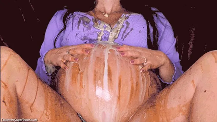 * 854x480p * Pregnancy Craving Sloppy Messy Belly Snack Time