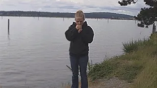 Petite Ashley by the water