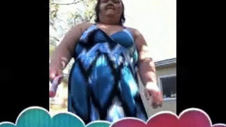 BBW Dollie plays with bubbles