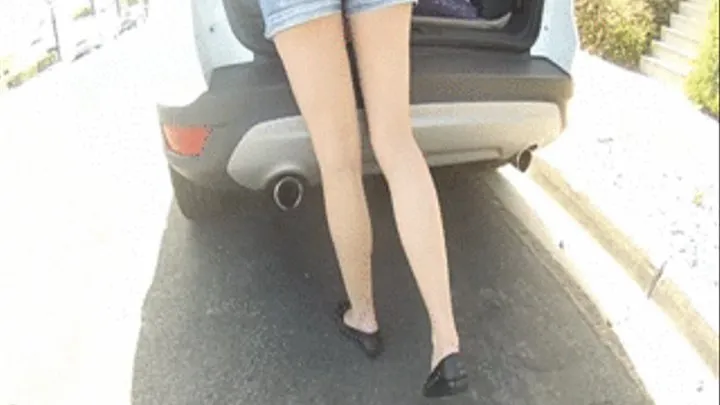 Barefoot in Flats, Voyeur Candid Shoe Play in Public!