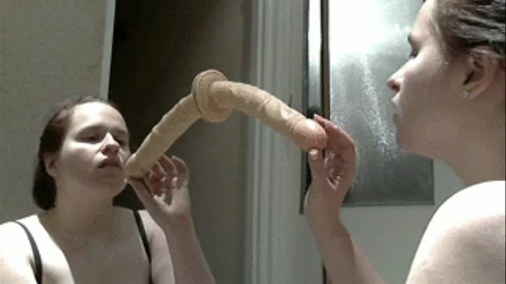 Mirror games with huge dildo