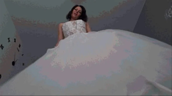 very long upskirt video wearing a wedding dress IV