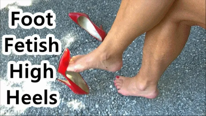 Foot Fetish Red Leather Pumps HD