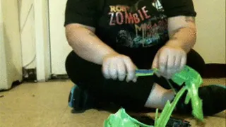 Breaking the rest of toy car with bare hands